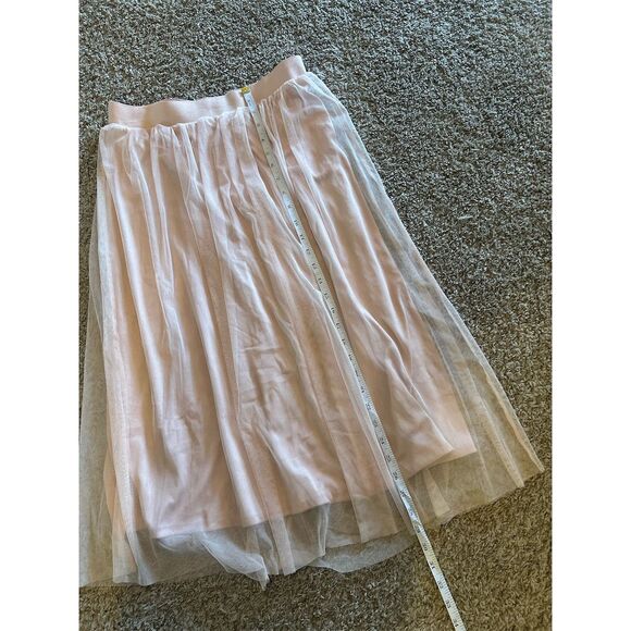 H&M Women's Pink A-Line Midi Skirt Size 12 High-Waisted Casual - Picture 5 of 9